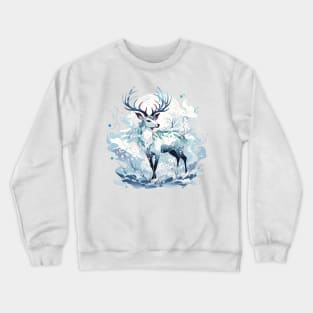 Mythical Deer in Winter Wonderland Crewneck Sweatshirt